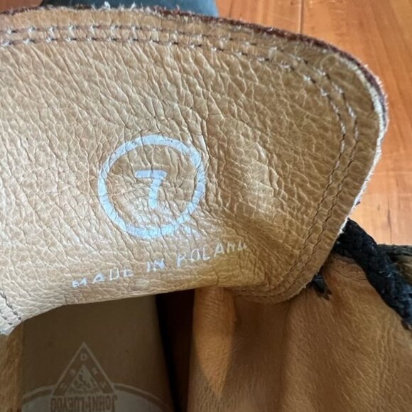 John Fluevog 7th Heaven Derby Swirl tricolor boots Womens Size 7 - Picture 3 of 3